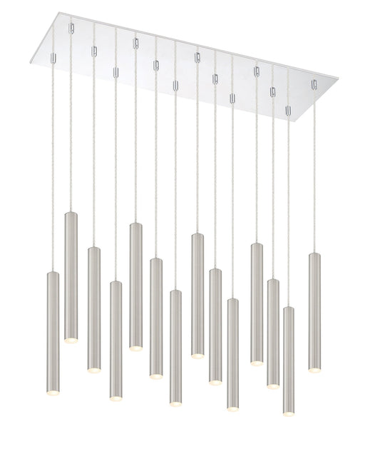 Forest 14 Light 9.75" Pendant, 12" Tall in Brushed Nickel