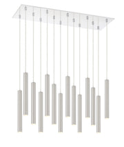 Forest 14 Light 9.75" Pendant, 12" Tall in Brushed Nickel