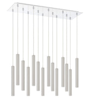 Forest 14 Light 9.75" Pendant, 12" Tall in Brushed Nickel