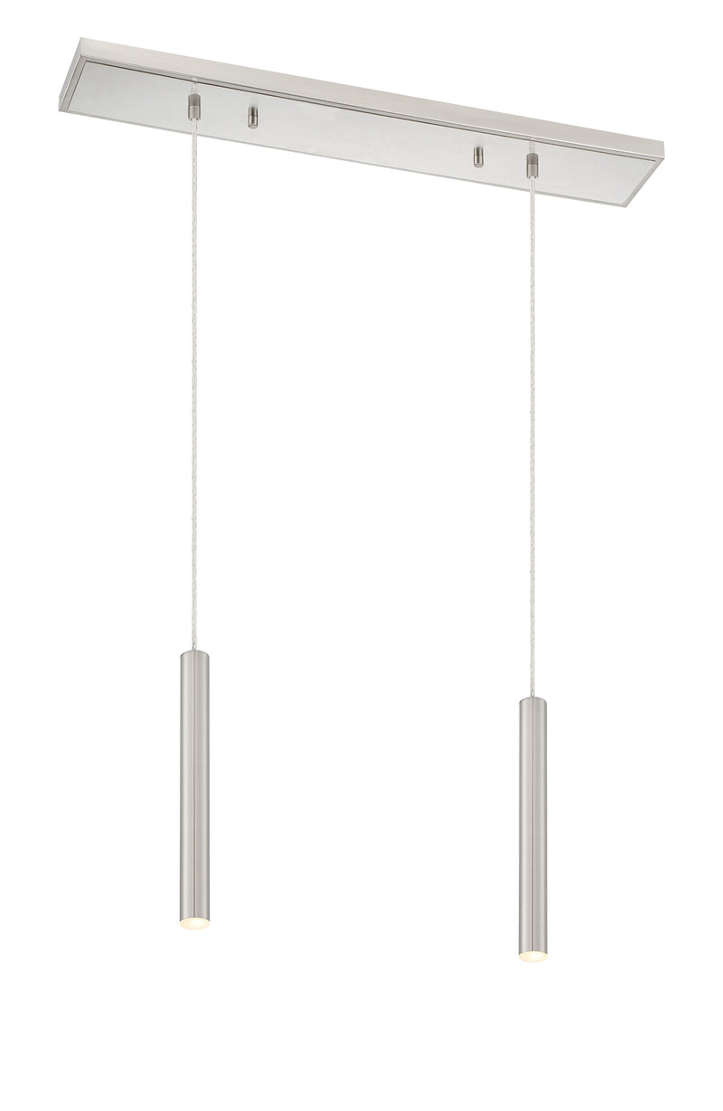 Forest 2 Light 30" Linear Pendant, 12" Tall in Brushed Nickel