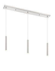 Forest 3 Light 46" Linear Pendant, 12" Tall in Brushed Nickel