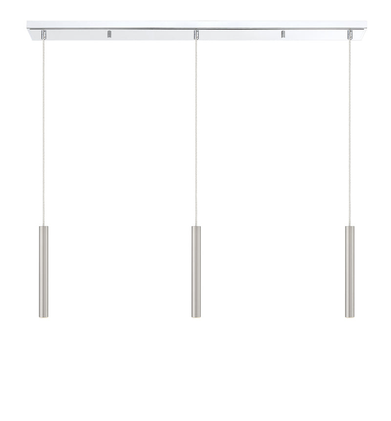 Forest 3 Light 46" Linear Pendant, 12" Tall in Chrome