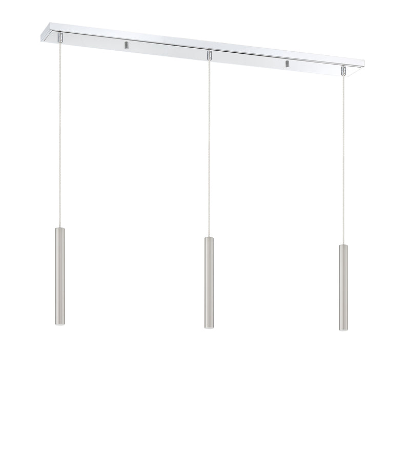 Forest 3 Light 46" Linear Pendant, 12" Tall in Chrome