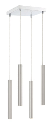 Forest 4 Light 9.5" Pendant, 12" Tall in Chrome