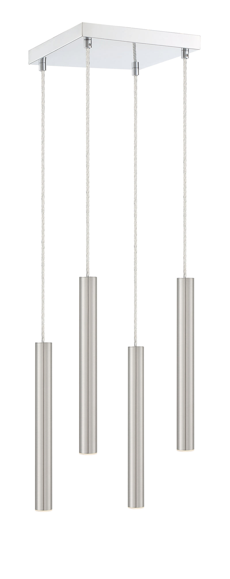 Forest 4 Light 9.5" Pendant, 12" Tall in Chrome