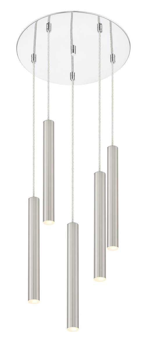 Forest 5 Light 13.5" Pendant, 12" Tall in Brushed Nickel