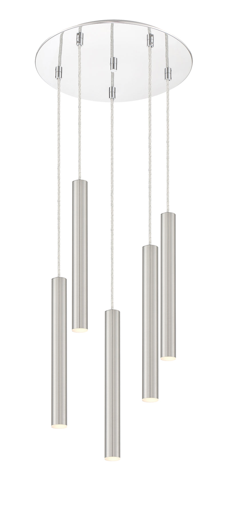 Forest 5 Light 13.5" Pendant, 12" Tall in Brushed Nickel