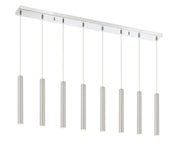 Forest 8 Light 44.25" Linear Pendant, 12" Tall in Brushed Nickel