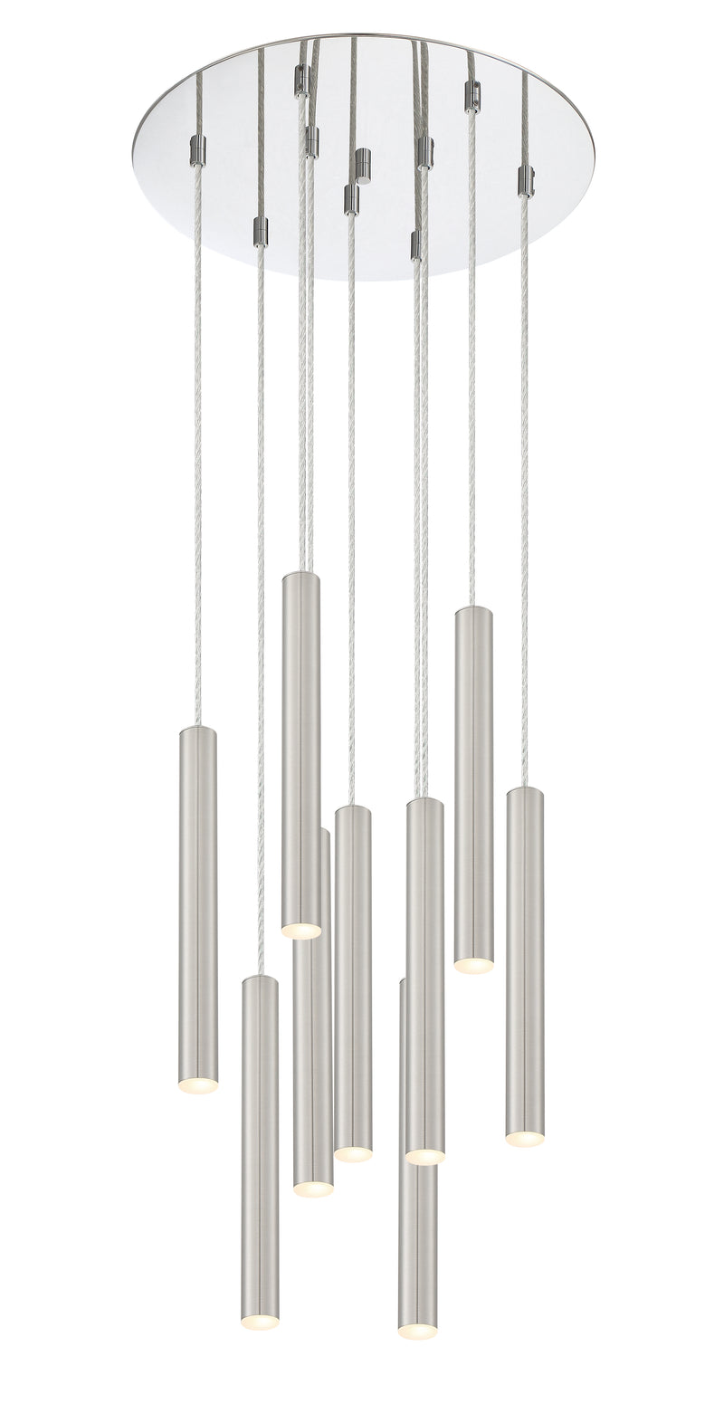 Forest 9 Light 16" Pendant, 12" Tall in Brushed Nickel