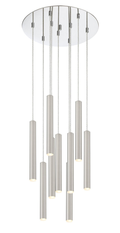 Forest 9 Light 16" Pendant, 12" Tall in Brushed Nickel