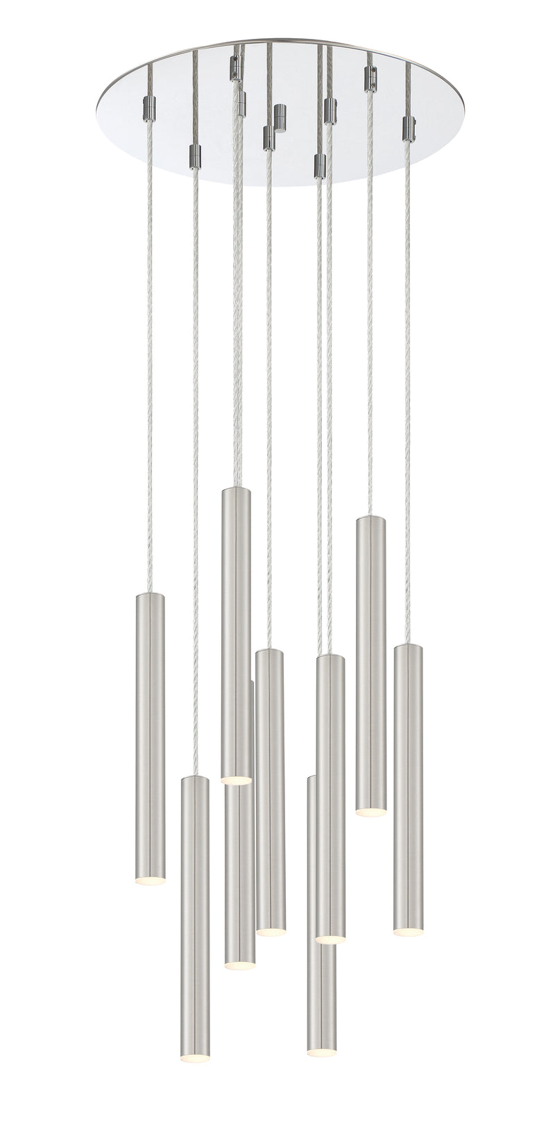 Forest 9 Light 16" Pendant, 12" Tall in Brushed Nickel