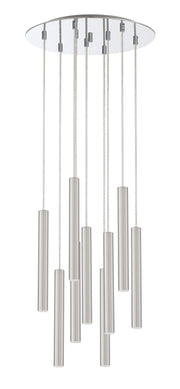 Forest 9 Light 16" Pendant, 12" Tall in Brushed Nickel