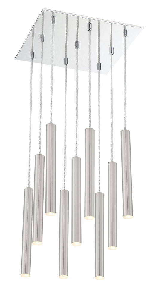 Forest 9 Light 14" Pendant, 12" Tall in Brushed Nickel