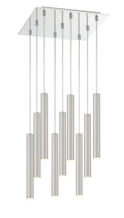 Forest 9 Light 14" Pendant, 12" Tall in Brushed Nickel