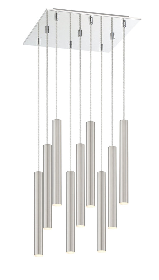 Forest 9 Light 14" Pendant, 12" Tall in Brushed Nickel
