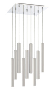 Forest 9 Light 14" Pendant, 12" Tall in Brushed Nickel
