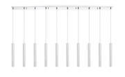 Forest 10 Light 56.5" Linear Pendant, 12" Tall in Chrome