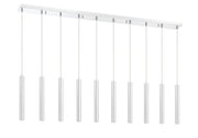 Forest 10 Light 56.5" Linear Pendant, 12" Tall in Chrome