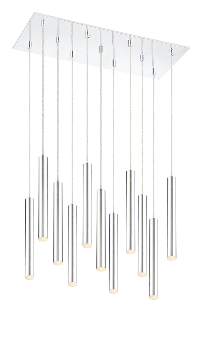Forest 11 Light 9.75" Pendant, 12" Tall in Chrome