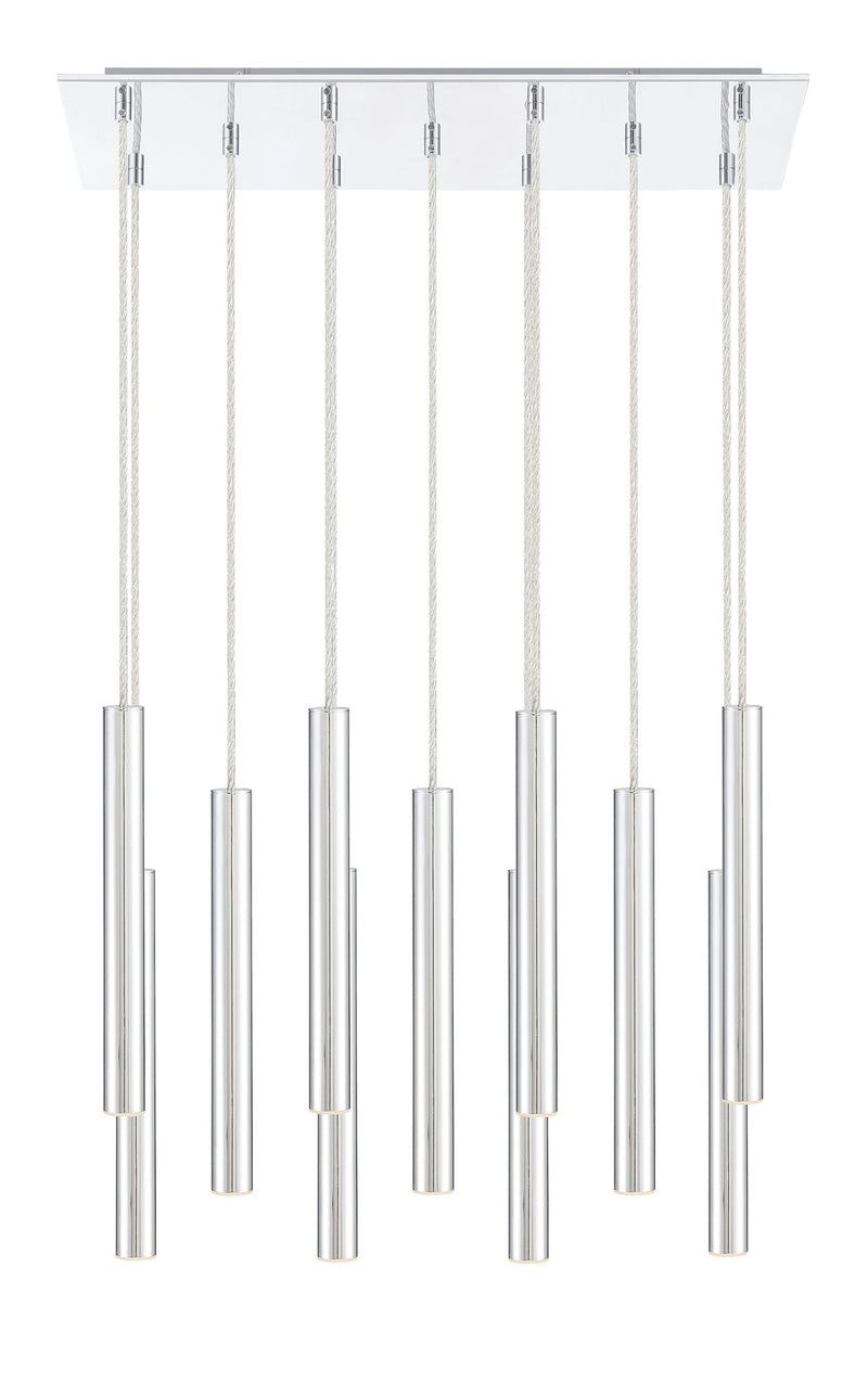 Forest 11 Light 9.75" Pendant, 12" Tall in Chrome