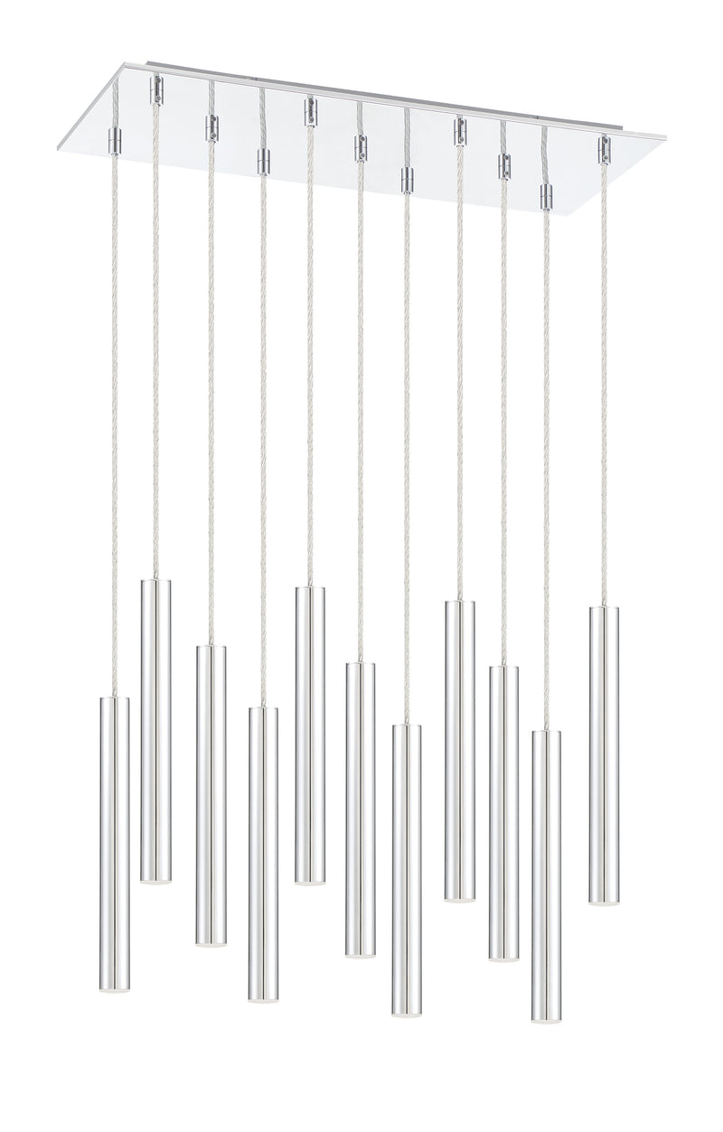 Forest 11 Light 9.75" Pendant, 12" Tall in Chrome