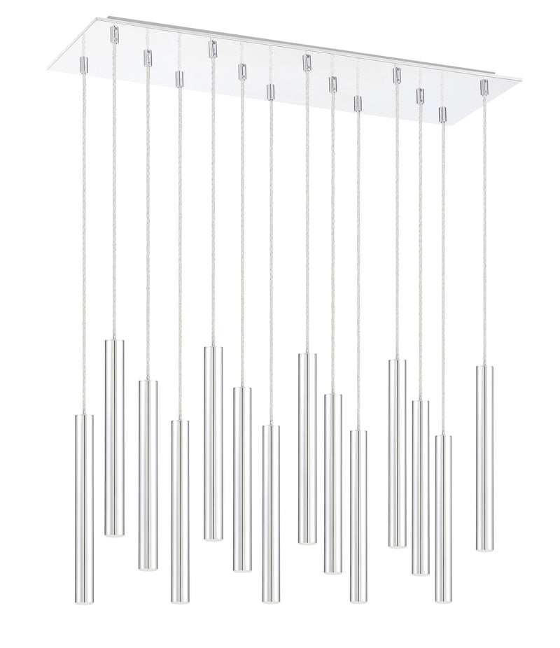 Forest 14 Light 9.75" Pendant, 12" Tall in Chrome