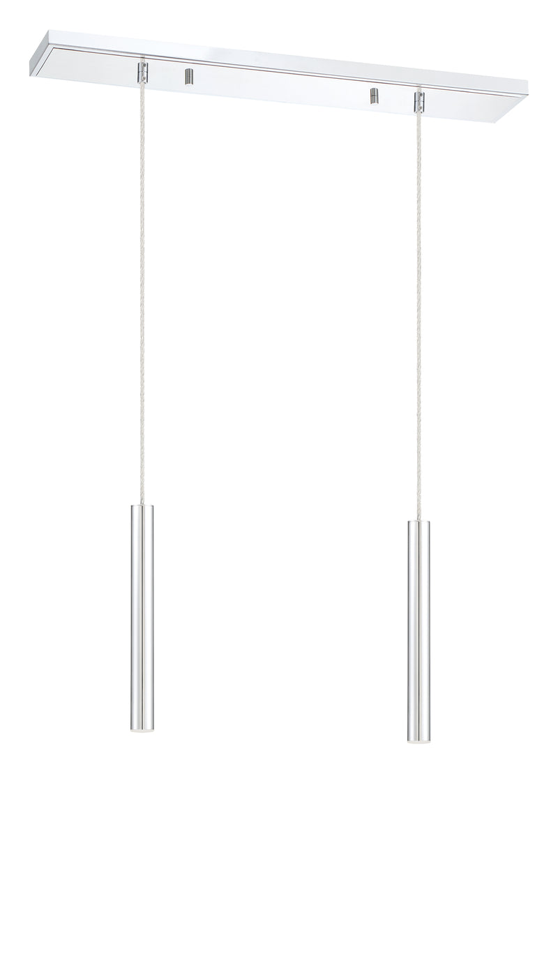 Forest 2 Light 30" Linear Pendant, 12" Tall in Chrome