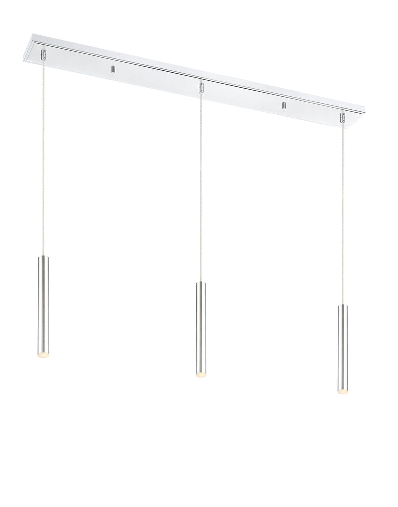 Forest 3 Light 46" Linear Pendant, 12" Tall in Chrome