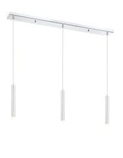 Forest 3 Light 46" Linear Pendant, 12" Tall in Chrome