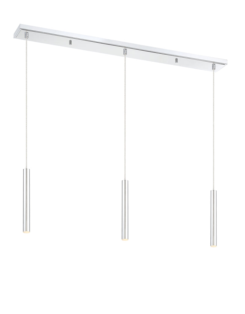 Forest 3 Light 46" Linear Pendant, 12" Tall in Chrome