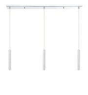 Forest 3 Light 46" Linear Pendant, 12" Tall in Chrome