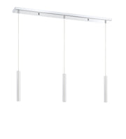 Forest 3 Light 46" Linear Pendant, 12" Tall in Chrome
