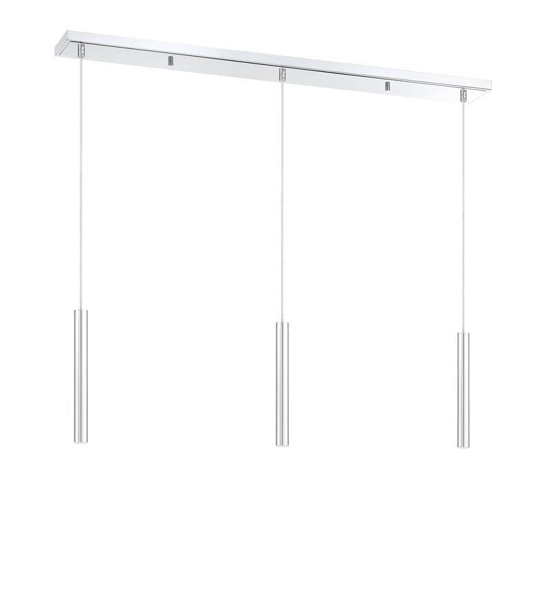 Forest 3 Light 46" Linear Pendant, 12" Tall in Chrome