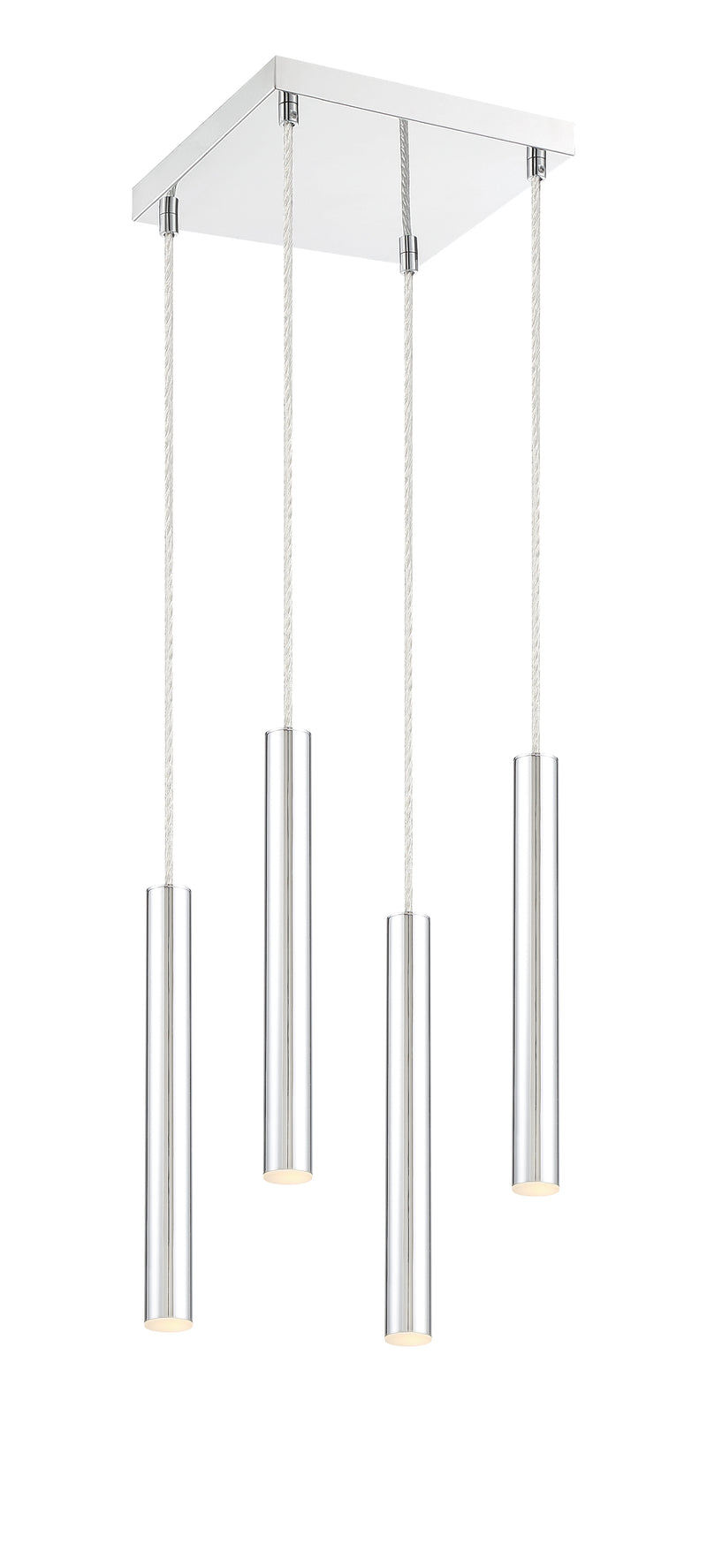 Forest 4 Light 9.5" Pendant, 12" Tall in Chrome