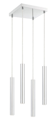 Forest 4 Light 9.5" Pendant, 12" Tall in Chrome