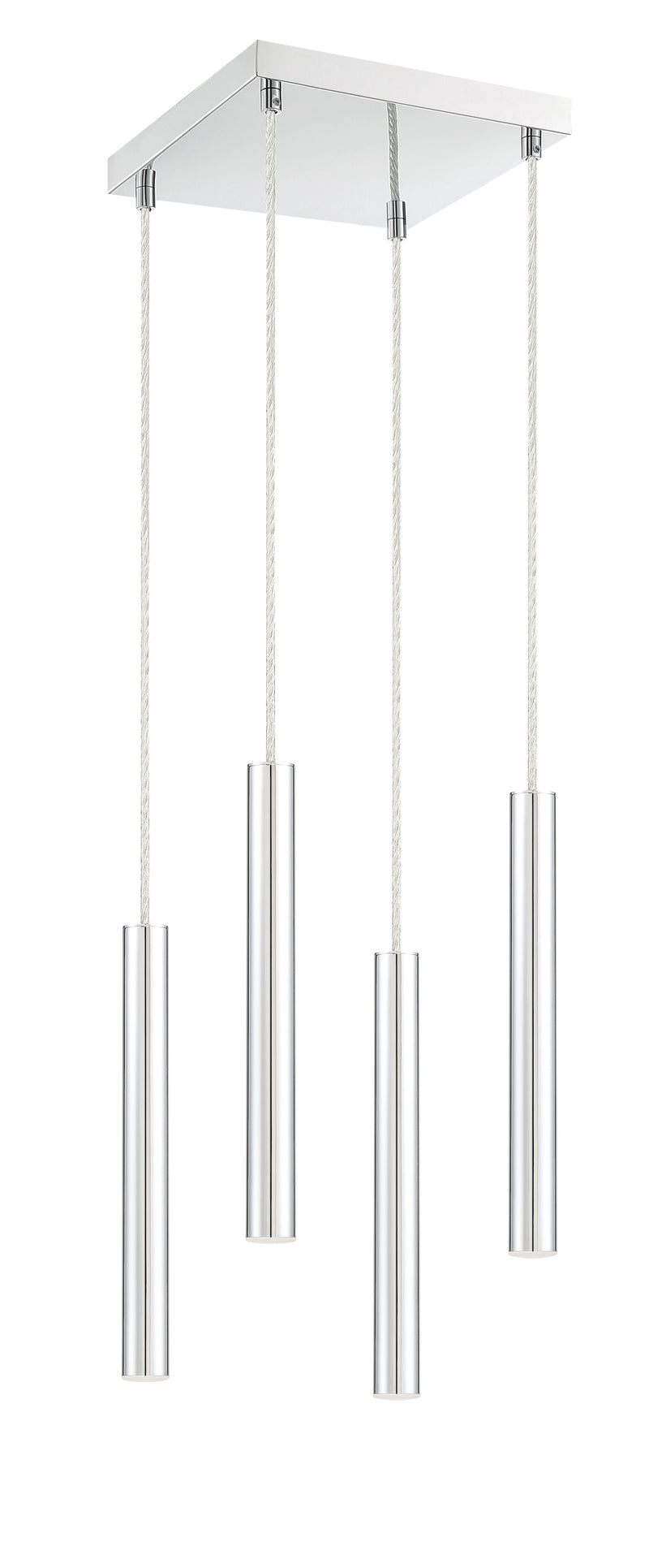 Forest 4 Light 9.5" Pendant, 12" Tall in Chrome