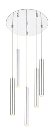 Forest 5 Light 13.5" Pendant, 12" Tall in Chrome