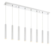 Forest 8 Light 44.25" Linear Pendant, 12" Tall in Chrome