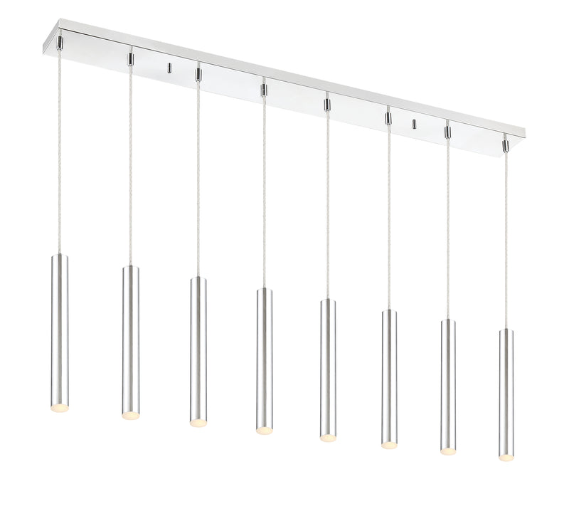 Forest 8 Light 44.25" Linear Pendant, 12" Tall in Chrome