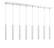 Forest 8 Light 44.25" Linear Pendant, 12" Tall in Chrome