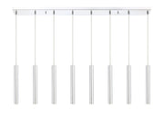Forest 8 Light 44.25" Linear Pendant, 12" Tall in Chrome