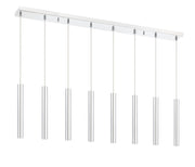 Forest 8 Light 44.25" Linear Pendant, 12" Tall in Chrome