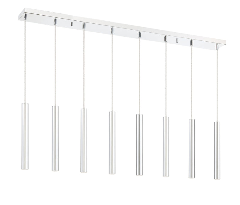 Forest 8 Light 44.25" Linear Pendant, 12" Tall in Chrome