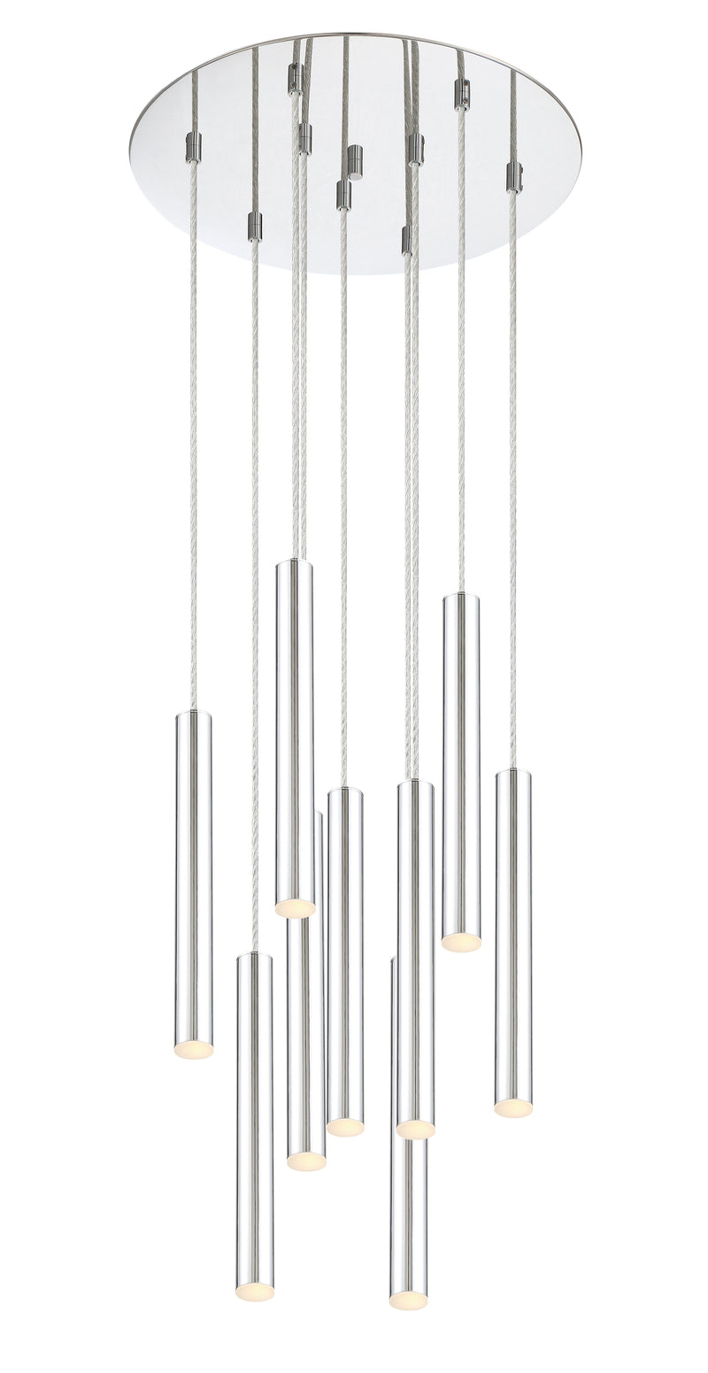 Forest 9 Light 16" Pendant, 12" Tall in Chrome