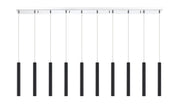 Forest 10 Light 56.5" Linear Pendant, 12" Tall in Matte Black