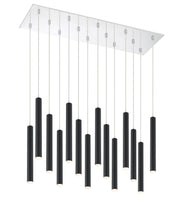 Forest 14 Light 9.75" Pendant, 12" Tall in Matte Black