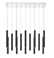 Forest 14 Light 9.75" Pendant, 12" Tall in Matte Black