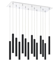 Forest 14 Light 9.75" Pendant, 12" Tall in Matte Black
