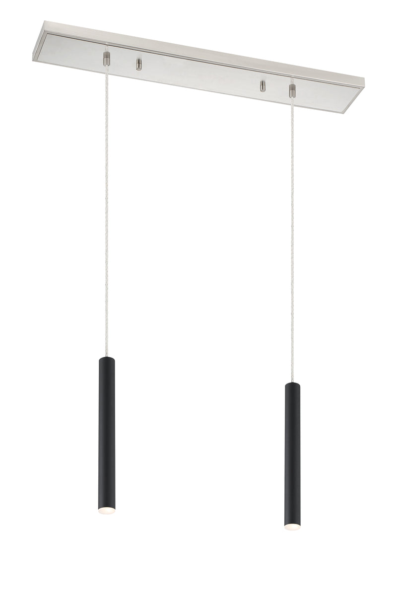 Forest 2 Light 30" Linear Pendant, 12" Tall in Brushed Nickel