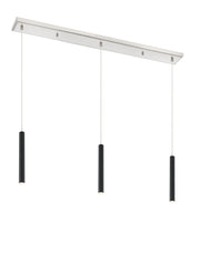 Forest 3 Light 46" Linear Pendant, 12" Tall in Brushed Nickel